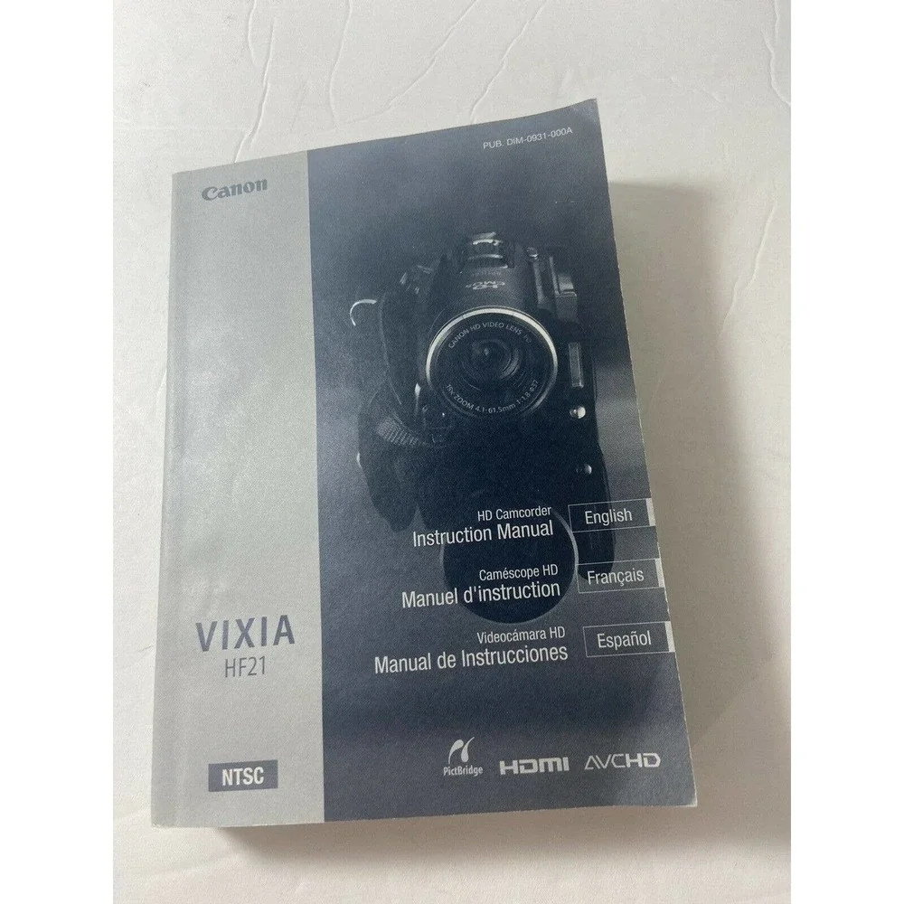 Canon Vixia Camera Instruction Manual
